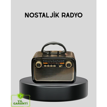 Toyigoo Led’li Nostaljik Bluetooth Hoparlör – Vintage Tasarım, Ahşap Doku -