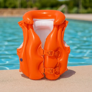 intex Çocuk Şişme Can Yeleği Yüzme Can Yeleği Deniz Yeleği Şişme Kırmız Yelek Life Vest Emniyet