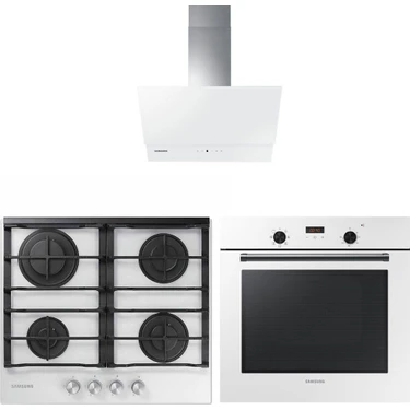 Samsung NV60K5140BW - NA64M7100AW - NK24M7060VW Beyaz Ankastre Set A Enerji Sınıfı Modern