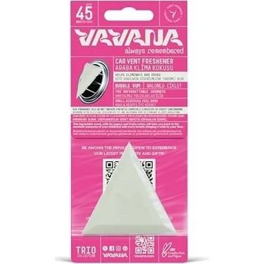 Assess Store Vavana Trio Araba Klima Kokusu - Sakız Aromalı Oto Kokusu | Bpa & Sıvı Içermez | 45