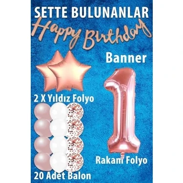 Assess Store 1 Yaş Set Rose Konsept Doğum Günü