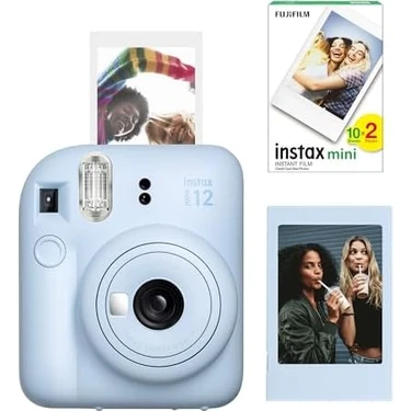Assess Store Mini 12 Mavi Fotoğraf Makinesi-Çerçeve ve 20'li Mini Film