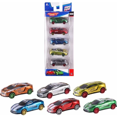 Toysan Farbu Oyuncak 5 Li Speed Racer Diecast Metal Araba 1/64 Ölçek Renkli Koleksiyonluk