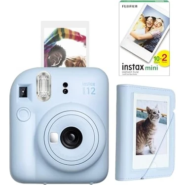 Assess Store Mini 12 Mavi Fotoğraf Makinesi-20'li Film ve Mini Albüm