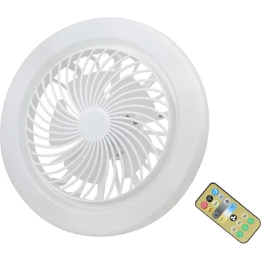 Assess Store E27 Küçük Fan Işığı LED Işıklı Sessiz Tavan Vantilatörü Ayarlanabilir Renk Sıcaklığı
