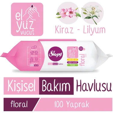 Sleepy Floral Kişisel Bakım Havlusu 100