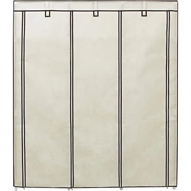 Teknocan Katlanır Kumaş Elbise Dolabı, 175X150X45 Cm, Bej,