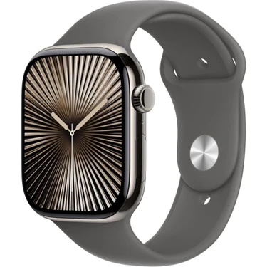 Apple Watch Series 10 Gps + Cellular 46MM Natürel Titanyum Kasa ve Taş Grisi Spor Kordon Akıllı