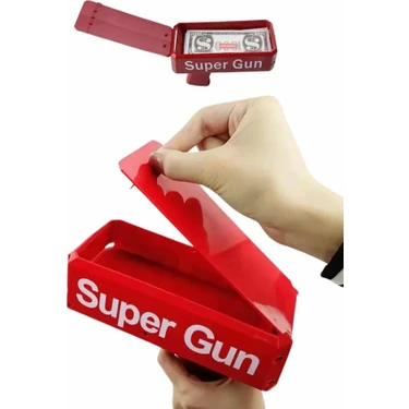 Aslanoğlu Store Kırmızı Parti Oyuncağı Para Saçma Fırlatma Tabancası Makinesi Super