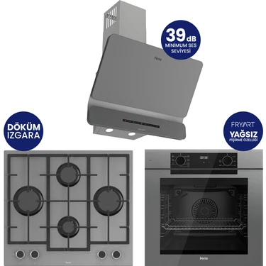 Ferre New Fryart Chef Edition Gri 3'lü Ankastre Set