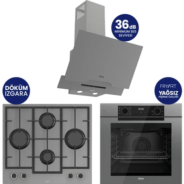 Ferre New Fryart Chef Edition Gri 3'lü Ankastre Set