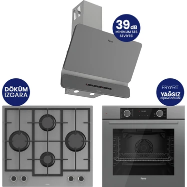 Ferre Fryart Chef Edition Gri 3'lü Ankastre Set
