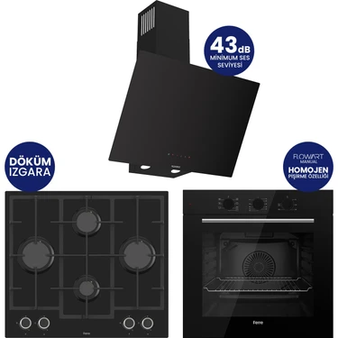 Ferre Chef Edition Turbolu Siyah 3'lü Ankastre Set