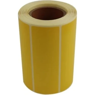 Yüksek Kaliteli Sarı Kuşe Etiket 100MM x 30MM Ruloda 500