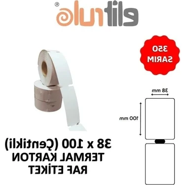 Çentikli Termal Karton Etiket 38MM x 100MM - 350