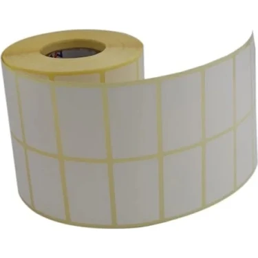 50MM x 30MM Kuşe Etiket Ruloda 3000 Adet, 2'li Dizilim, 40MM Kuka