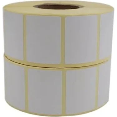 40MM x 30MM Kuşe Etiket Rulo, 1500 Adet x 2 Rulo, Baskısız Barkod Yazıcı
