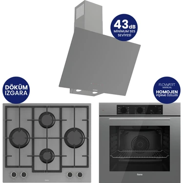 Ferre Chef Edition Turbolu Gri 3'lü Ankastre Set