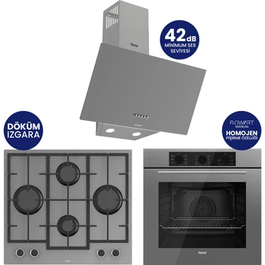 Ferre Chef Edition Turbolu Gri 3'lü Ankastre Set