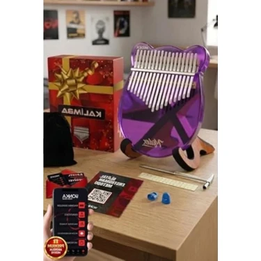 Mor Renkli 17 Tuşlu Cam Kalimba - Tam Set, Müzik