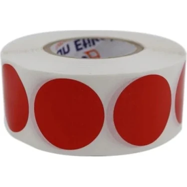 Esranın Dünyası 30MM Yuvarlak Kırmızı Işaretleme Etiketi - Rulo, 1000 Adet,