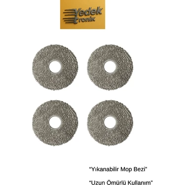 Roborock Q Revo Maxv, Q Revo Slim, Q Revo C Pro, Q Revo L Pro Uyumlu 4'lü Mop Bezi – Mikrofiber