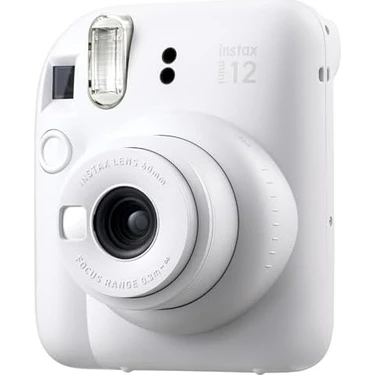 Mini 12 Beyaz Fotoğraf Makinesi 10'lu Film ve Pvc Albüm Bundle