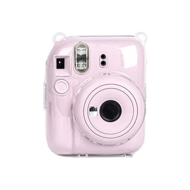 Mini 12 Pembe Fotoğraf Makinesi-10'lu Film-Kare Albüm ve Şeffaf Kılıf