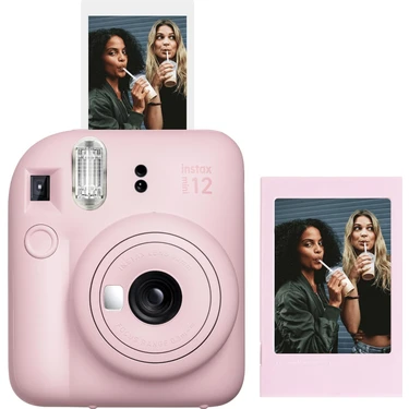 Mini 12 Pembe Fotoğraf Makinesi ve Fotoğraf Çerçeve