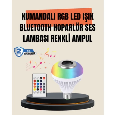 TKÇ 12W LED Ampul – Renkli Işık ve Dahili Hoparlör