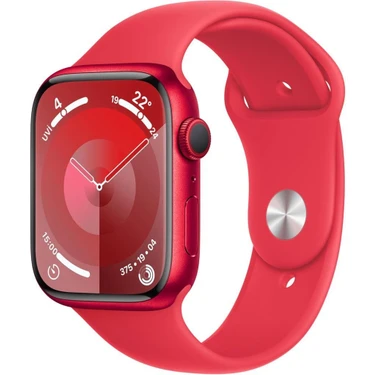 Apple Watch Series 9 Gps 45MM Alüminyum Kasa ve Kırmızı Spor Kordon Akıllı Saat Teşhir (Açıklamayı