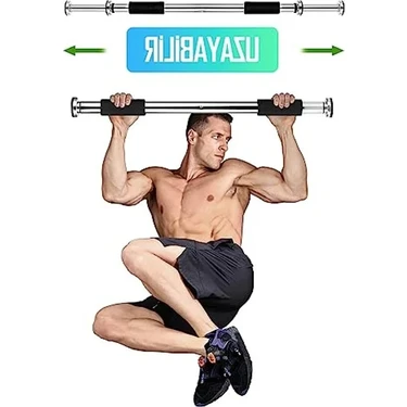 Esranın Dünyası Süngerli Krom Kapı Barfiksi Aleti, 80-130 cm Arası Ayarlanabilir