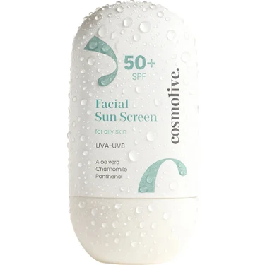Cosmolive Güneş Kremi %100 Doğal Su Bazlı Yüz Spf 50 Yağlı Ciltler