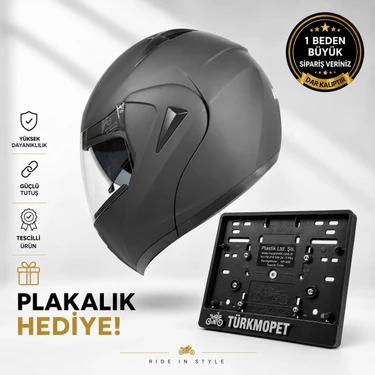 Vrt Çene Açılır Güneş Vizörlü Kask +