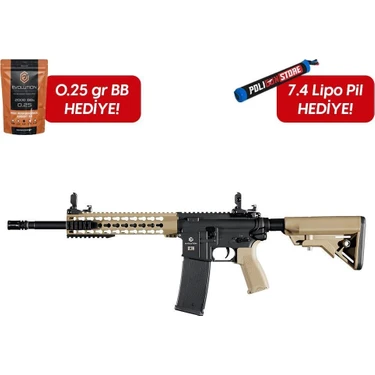 Evolution Recon Superlite Carbontech Siyah ve Tan Airsoft Tüfeği + 7.4V Lipo