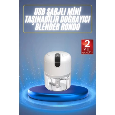 Esranın Dünyası Mini El Rondosu Şarjlı Doğrayıcı Taşınabilir Rondo Blender 250