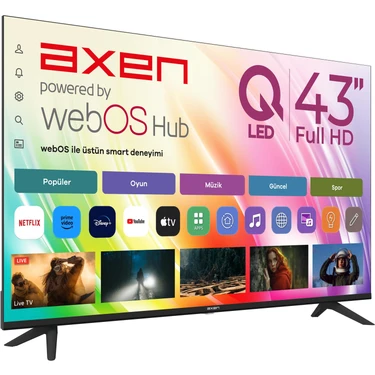 Axen AX43QFMLN-W02S 43 109 Ekran Uydu Alıcılı Full HD QLED Fiyatı