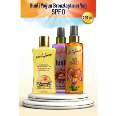 Eda Taşpınar Yoğun Işıltılı Bronzlaştırıcı Yağ Spf0 200ML - Amber 200 ml Lust Body