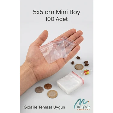 Merpak Ambalaj Kilitli Torba Şeffaf Kilitli Poşet Naylon Torba(Tüm