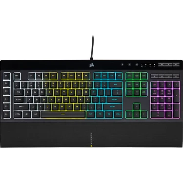 Corsair K55 RGB PRO Kablolu Oyun Klavyesi, Siyah Renk ve Kare Tuş Formu ile Gelişmiş Oyun Deneyimi