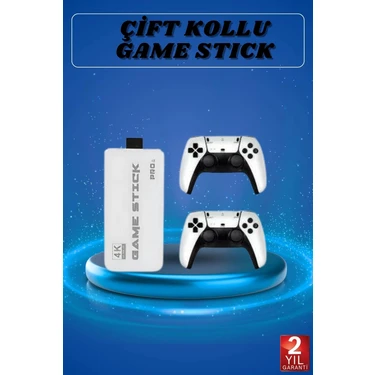 İlk El Grup Game Stick 4K Retro Çift Kollu Atari Oyunlari +20000 Oyunlu Konsol