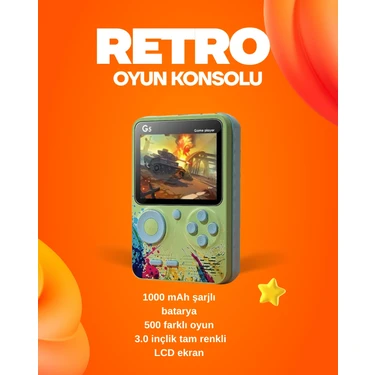 İlk El Grup 500 Oyun Hafızalı G5 Game Box – Renkli LCD