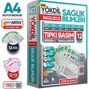 Karakutu Yayınları 2026 YÖKDİL İngilizce SAĞLIK BİLİMLERİ ÖSYM Çıkmış Soru Tıpkı Basım Paket Deneme
