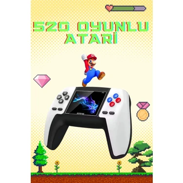 İlk El Grup Retro Konsol P5 Uyumlu Taşınabilir 520 Oyunlu Kablosuz Game