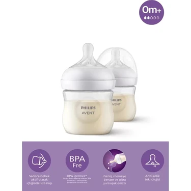 Esranın Dünyası Doğal Tepkili Natural Response Pp 2'li Biberon Seti 125 ml 0+