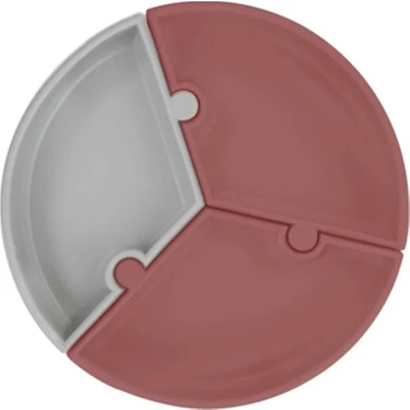 Esranın Dünyası Puzzle Vakum Tabanlı Silikon Tabak Velvet Rose / Powder