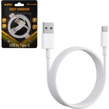 Uravas Store Weko WK-29908 Beyaz 1 Metre USB To Type-C Şarj - Data Aktarım