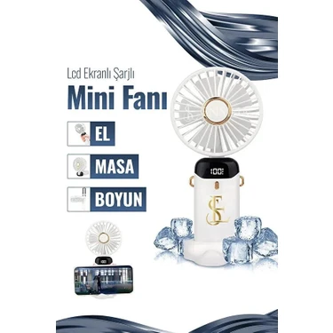 Ensiga Şarjlı Mini El Vantilatör 5 Kollu USB Tipi Yüksek Performanslı Taşınabilir