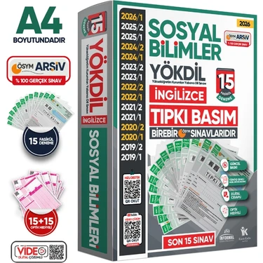 Karakutu Yayınları 2026 YÖKDİL İngilizce SOSYAL BİLİMLER ÖSYM Çıkmış Soru Tıpkı Basım Deneme Paketi