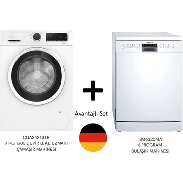 Profilo 2 Li Set 9 kg Çamaşır Makinesi+6 Programlı Bulaşık